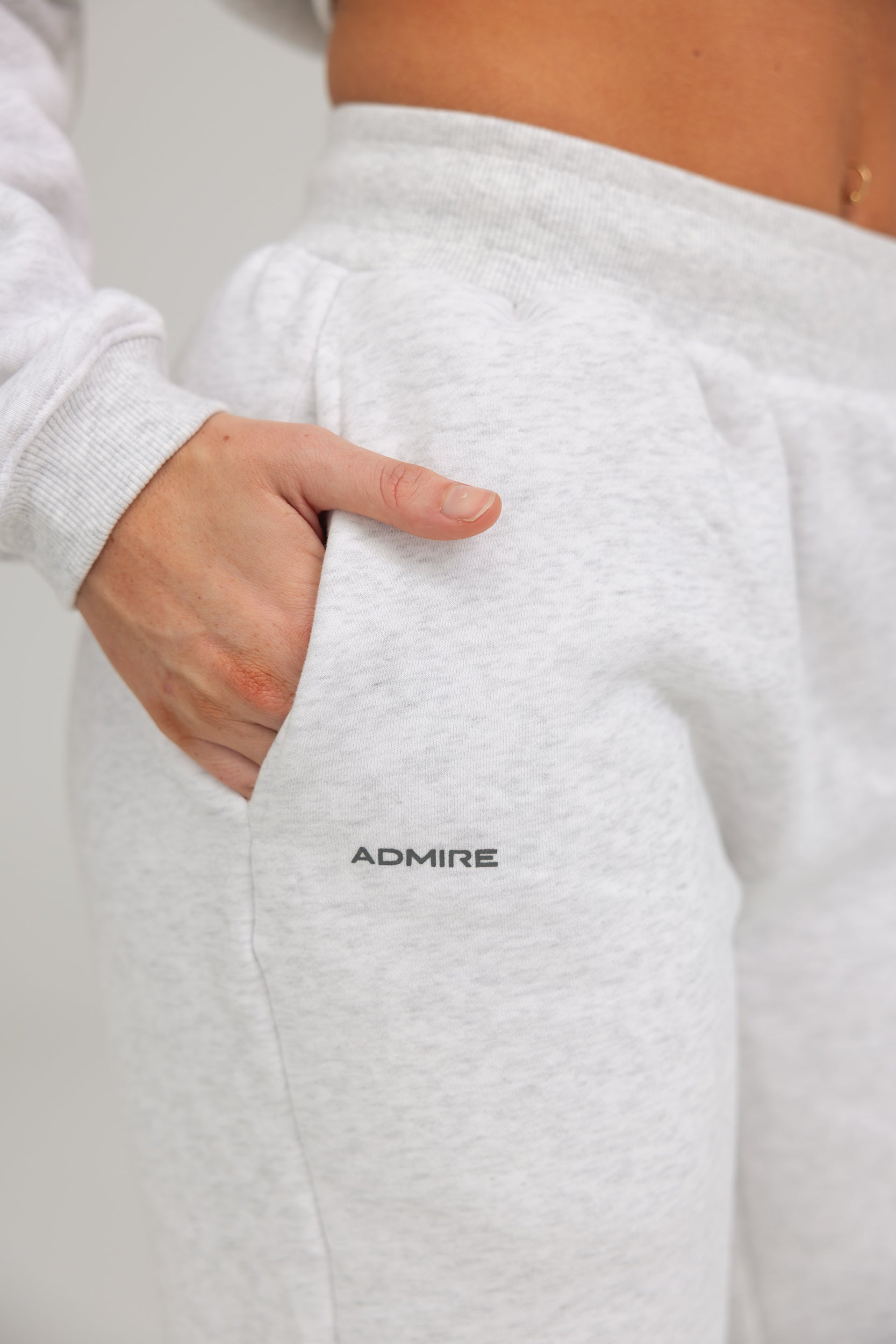 STRAIGHT LEG SWEATPANTS - MARL GREY