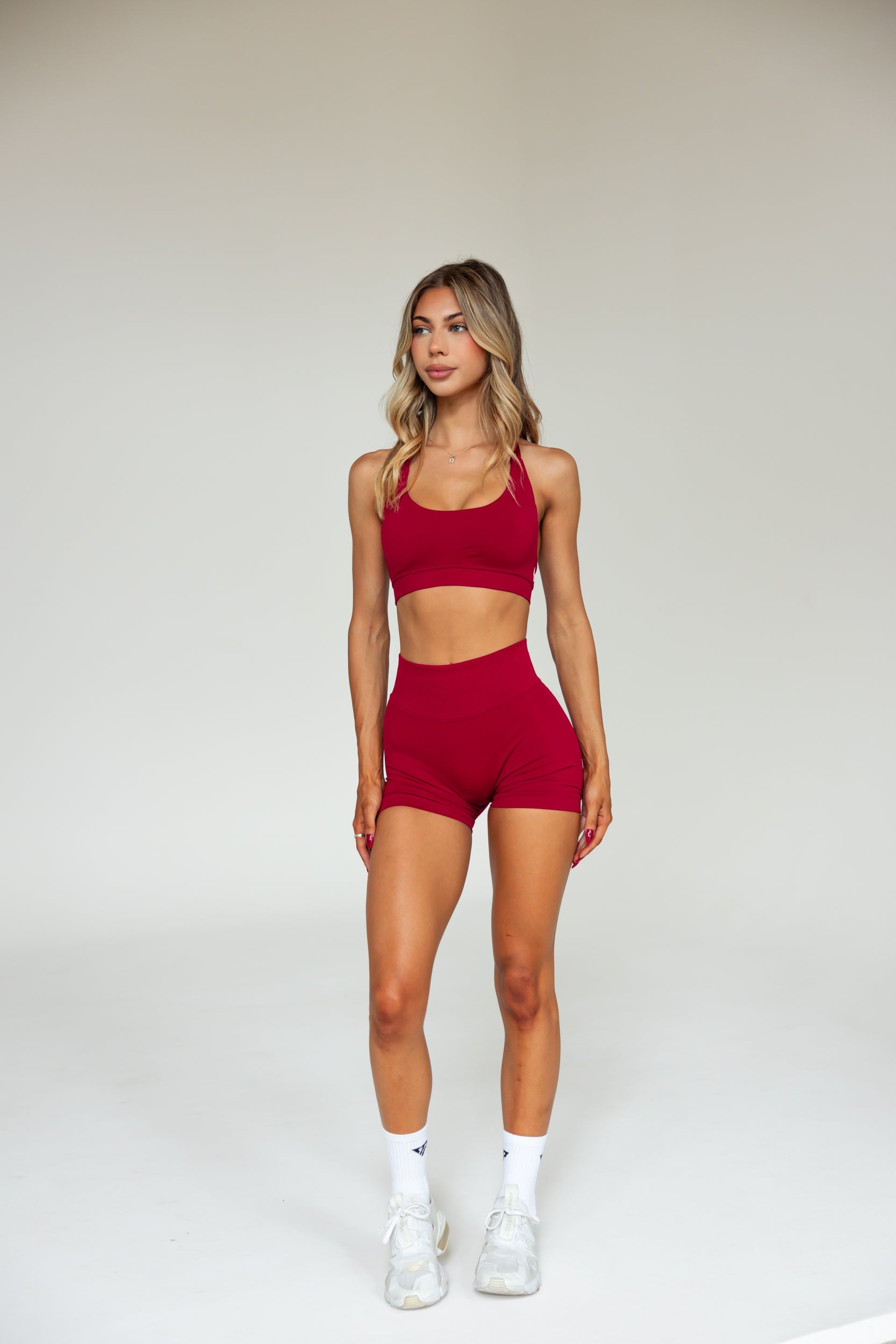 CONTOUR CROP - CHERRY RED